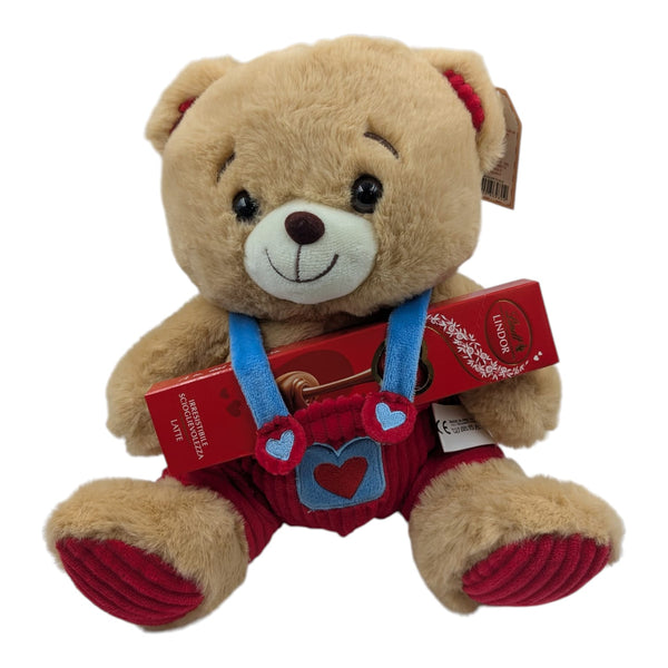 Peluche Orso con cioccolatini latte o fondente cuore Lindor