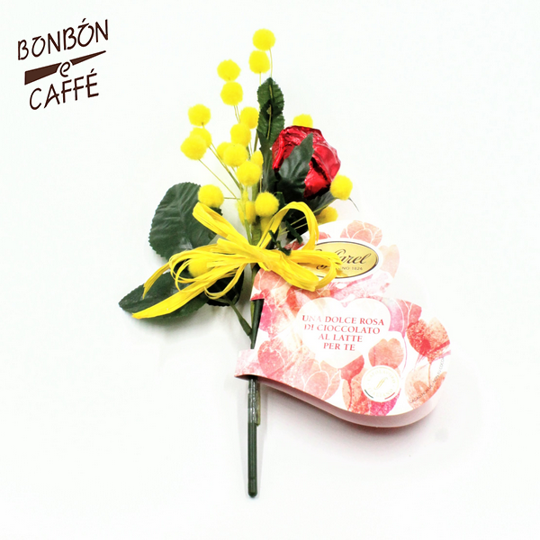 Rosa-cioccolato-Caffarel-con-mimosa