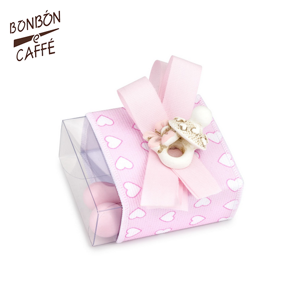 Bomboniera con confetti, BATTESIMO-NASCITA scatolina ROSA con CIUCCIO – Bon  Bon e Caffè